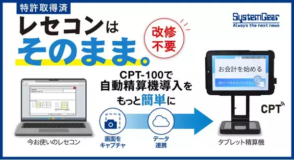 既存のレセコンはそのまま。タブレット精算機「CPT-100」の新連携機能を提供開始