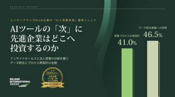 【営業×AI投資の実態調査レポートを公開】事業成果の向上を実感したのは14.5％。先進企業が重視する「SFA/CRMデータの品質改善・統合」と「営業プロセス全体の再設計」