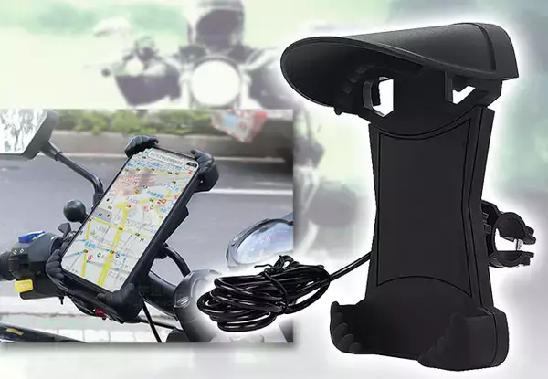 画面がよく見える！サンバイザー付きのスマホホルダーでツーリングも快適！バイク用スマホホルダー B-KIT01新登場