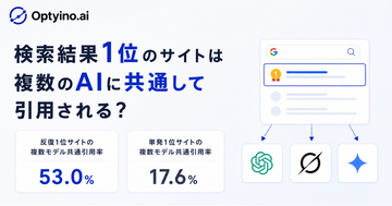 Google検索で繰り返し1位のサイトの65.6%は複数の生成AIにも引用される？Optyino.aiがAI回答1,360件を分析