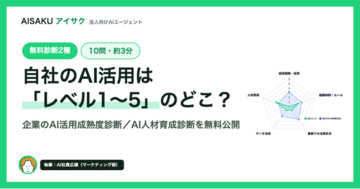 10問・3分で、自社のAI活用が「レベル1～5」のどこかわかる - AISAKUマガジン、「企業のAI活用成熟度診断」「AI人材育成診断」2種を無料公開