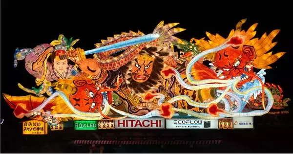 青森ねぶた祭において、EcoFlowのソーラーパネルとポータブル蓄電池を日立が運行する環境配慮型ねぶたに活用。