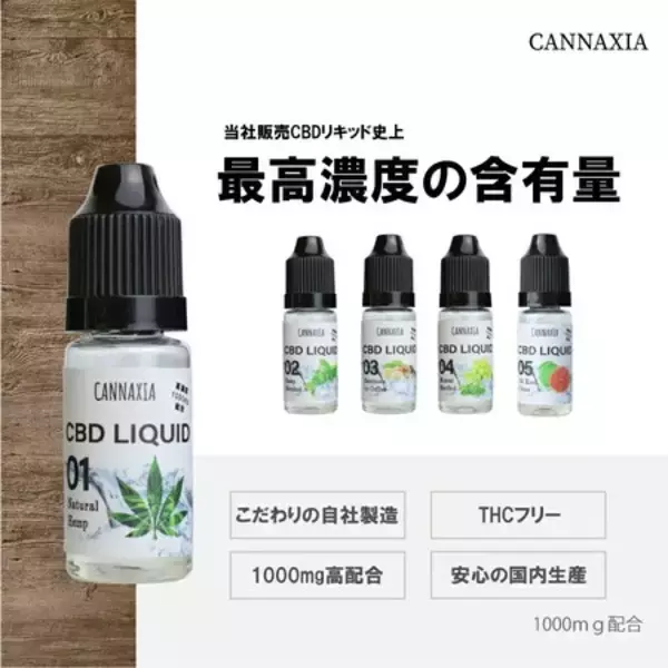 株式会社晴和 EC事業部（埼玉県）は楽天市場にて販売中のオリジナルCBDブランド「cannaxia カンナシア」の電子タバコ用CBDリキッドを値下げしました。