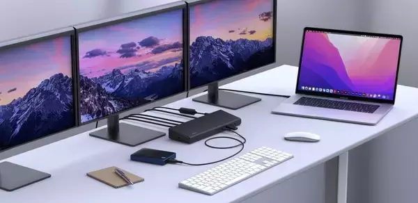 【Belkin】M2/M1チップ搭載MacBookで最大3台のモニターに4Kの映像を表示可能「CONNECT Universal USB-C(R) Triple Display Dock」 8月10日発売