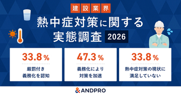 【建設業の熱中症対策】罰則付き義務化の認知度は9割超、対策は拡大するも3割超の現場が内容に不満