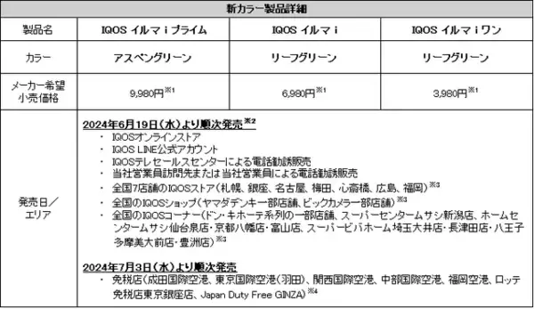 新型加熱式たばこ「IQOS イルマ i シリーズ」より、新カラー製品を2024年6月19日（水）から順次発売
