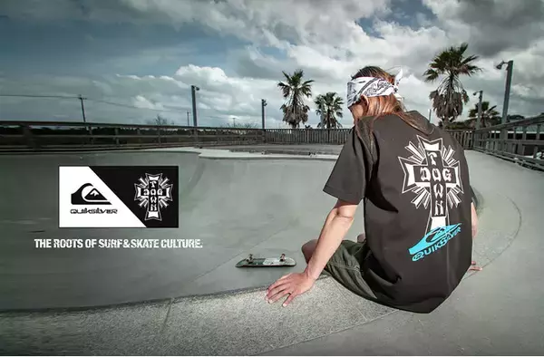QUIKSILVER × DOGTOWN　サーフィンとスケートボードのルーツが交差するレジェンド級コラボ、4/24発売！
