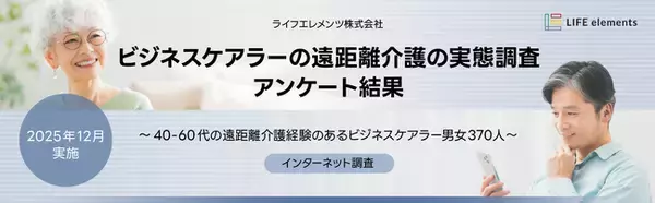 ビジネスケアラーの遠距離介護に関する実態調査を実施―4人中3人以上が「遠距離介護に不安・悩みがある」と回答