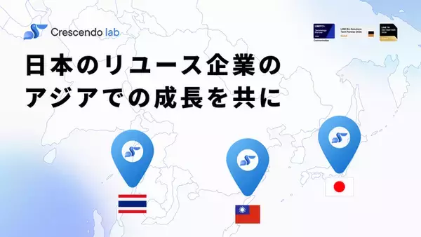 日本・台湾・タイで事業を展開するクレッシェンドラボ、リユース業界のさらなる成長を支援