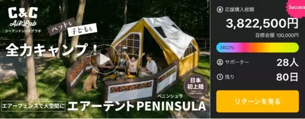 【公開3時間で380万円突破！】C&C AirLab PENINSULA、9/12・13は茨城県笠間市でお披露目会も開催
