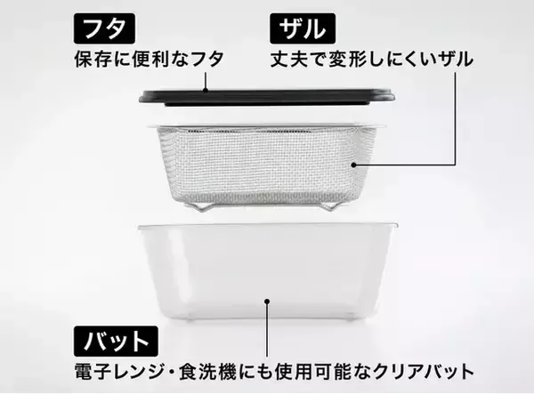 省スペース！重ねて使える耐熱バット＆ザル