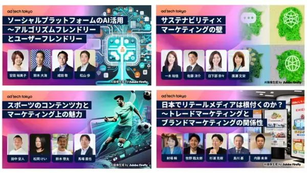 「ad:tech tokyo 2023」商用利用が可能な画像生成AI「Adobe Firefly」を活用して基調講演・公式セッションのビジュアルを多数生成