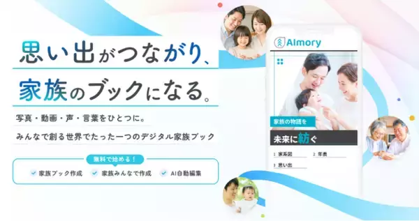 『記憶』に“ことば”を添える贈りもの。AI家族ブック作成アプリ『AImory（アイモリー）』が6/7リリース
