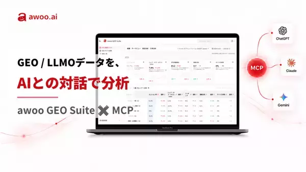 awoo GEO Suite、MCPに正式対応。ChatGPTやClaudeなどからGEOデータを自然言語で分析可能に