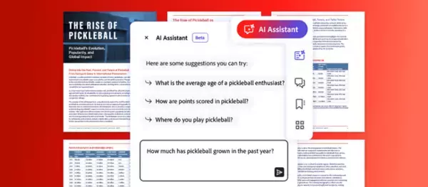 アドビ、Acrobat ReaderとAcrobatに「AI Assistant」を搭載　数兆のPDFに対話型AI体験を提供