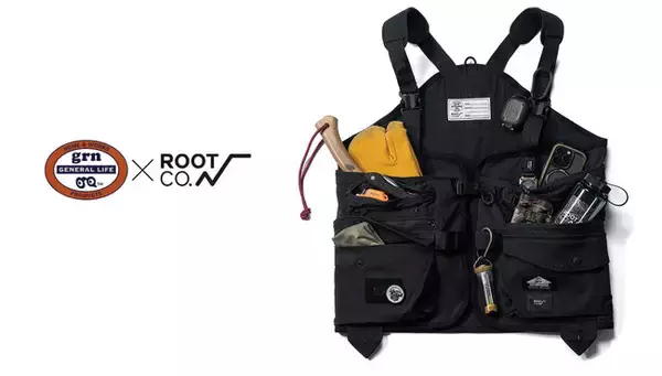 grn GENERAL LIFE × ROOT CO. コラボレーション、大容量収納＆ROOT CO.ギアと相性抜群なユーティリティアウトドアベスト販売開始