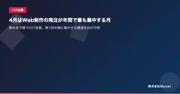4月はWeb制作の発注が年間で最も集中する月 ── 新年度予算でのIT投資、第1四半期に集中する構造をAIが分析