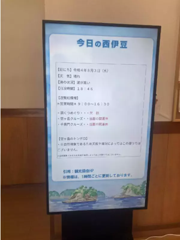 ～西伊豆町観光課題解決のために観光DXを推進～　町内各地のデジタルサイネージとWEB・インスタグラムを連動させた情報発信を開始