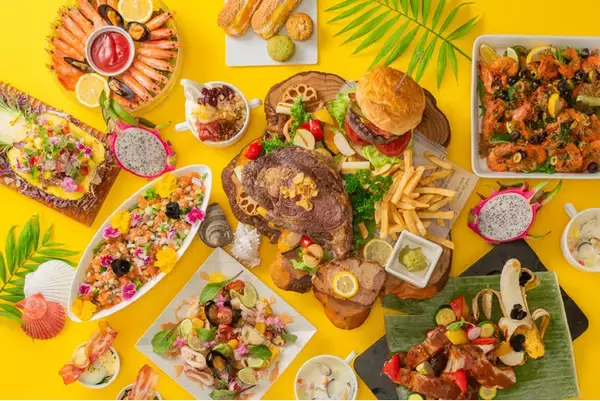 【シェラトングランドホテル広島】アラカルトメニューで人気の「シェラトンバーガー」が登場｜8月限定「アメリカ＆ハワイフェア」をブッフェレストラン「ブリッジ」で開催