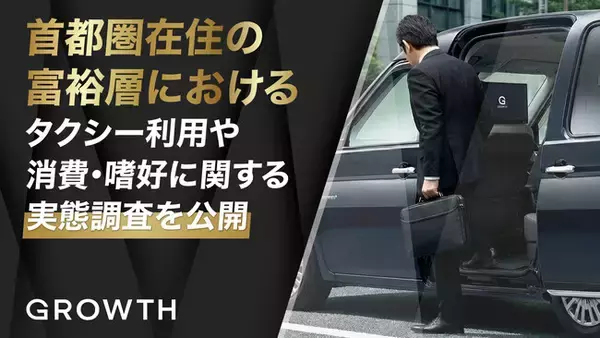 【タクシー広告｜GROWTH】首都圏在住の富裕層におけるタクシー利用や消費・嗜好に関する実態調査を公開