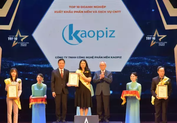 カオピーズがソフトウェア輸出企業トップ10に選出されました！