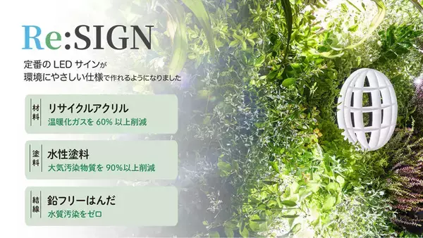 株式会社タカショーデジテック、リサイクルアクリル使用のLEDサイン「Re:SIGN」を発売