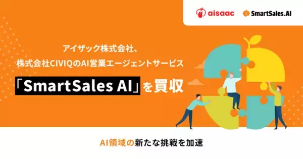 アイザック株式会社、株式会社CIVIQのAI営業エージェントサービス「SmartSales AI」を買収