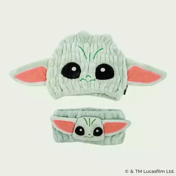 【スター・ウォーズ／マンダロリアン・アンド・ グローグー】お風呂上がりや洗顔を快適に！「グローグー」の吸水速乾タオルキャップとヘアターバンがスケーターから7月27日(月)に新発売
