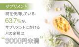 「【サプリメント】現在使用している63.7％が、サプリメントにかける月の金額は「3000円未満」」の画像1