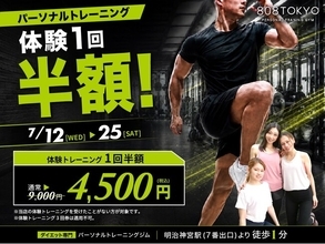 【表参道・原宿｜体験トレーニング半額】ダイエット専門パーソナルトレーニングジム「808TOKYO」期間限定 体験トレーニング半額キャンペーン開始！！