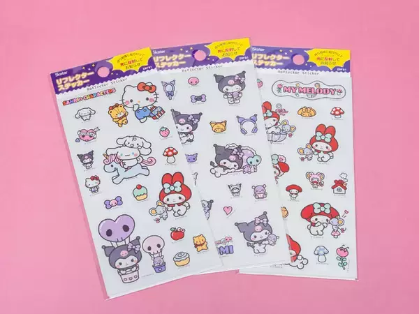 【サンリオキャラクターズ】ピカッと光ってお知らせ！スケーター　持ち物を可愛くデコレーションできる「リフレクターステッカー」