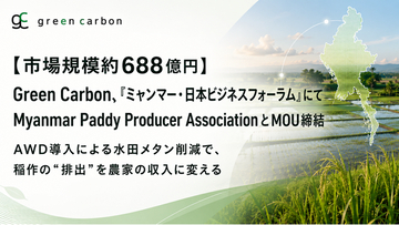 【市場規模688億円】Green Carbon「ミャンマー・日本ビジネスフォーラム」にてMyanmar Paddy Producer AssociationとMOU締結｜水田メタン削減で農家の収入増加