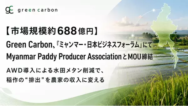 【市場規模688億円】Green Carbon「ミャンマー・日本ビジネスフォーラム」にてMyanmar Paddy Producer AssociationとMOU締結｜水田メタン削減で農家の収入増加