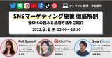 「【9月1日(木)開催オンラインセミナー】SNSマーケティング施策 徹底解剖 ～各SNSの強みと活用方法をご紹介～」の画像1