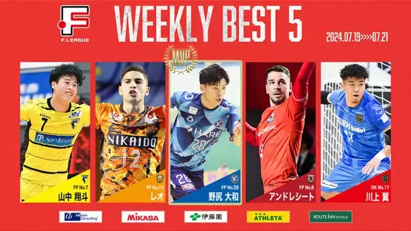 野尻大和（Y．S．C．C．横浜）が週間MVPに！第8節 週間ベスト5【Ｆリーグ2024-2025 ディビジョン1】今こそ最高のフットサルを