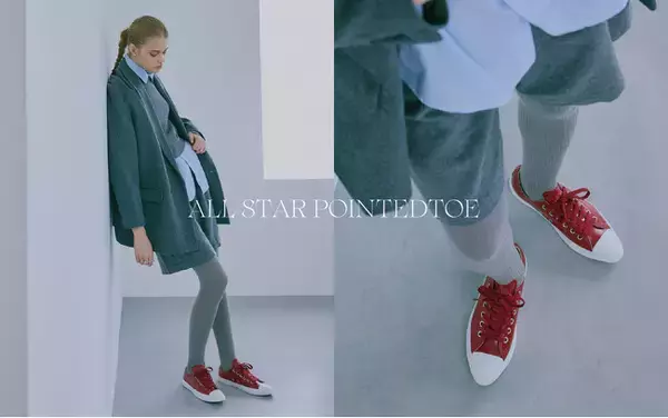 【CONVERSE】シャープなシルエットで再構築した「ALL STAR POINTEDTOE」シリーズより、パテントレザーやギリーシューズをモチーフにした新作が登場
