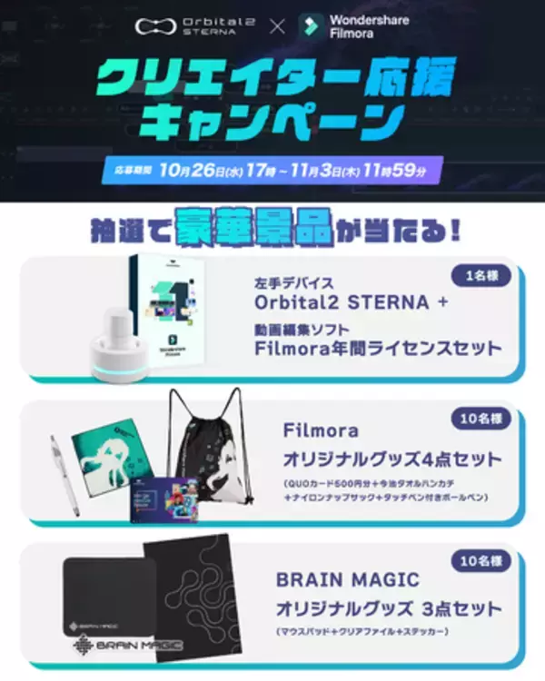 【 Filmora × Orbital2 】クリエイター向け最強コラボ『豪華賞品』が当たるキャンペーン実施中！｜Wondershare Filmora
