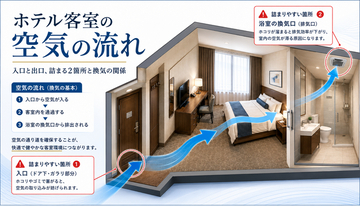 ホテル客室の「気流チェック」を全施工の標準工程に。禁煙化・リフレッシュ・空調洗浄のいずれでも吸気と排気を確認【株式会社HONU】