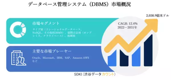 世界のデータベース管理システム（DBMS）市場ータイプ別（リレーショナルデータベース、NoSQL、その他RDBMS）、展開方法別（オンプレミス、クラウドベース）、地域別ー予測2022ー2031年