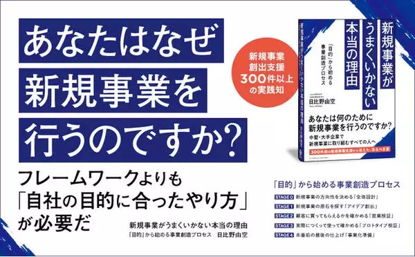 【新刊発売】なぜ、新規事業はうまくいかないのか--弊社代表・日比野の著書『新規事業がうまくいかない本当の理由　「目的」から始める事業創造プロセス』を本日7月10日に発売