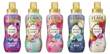 花王　フレア フレグランス改良新発売 。香りセンサーの働きで、水分・汗、動きを感じて、朝から夜まで、香りが生まれ続けます。