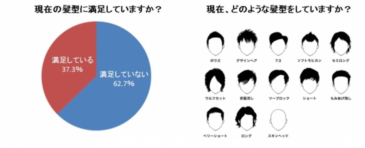 アイランドタワークリニック調査レポートvol 2 日本の薄毛の実態調査 薄毛に悩む男性の約62 7 約3人に２人 が現状の髪型に満足していない 17年11月1日 エキサイトニュース