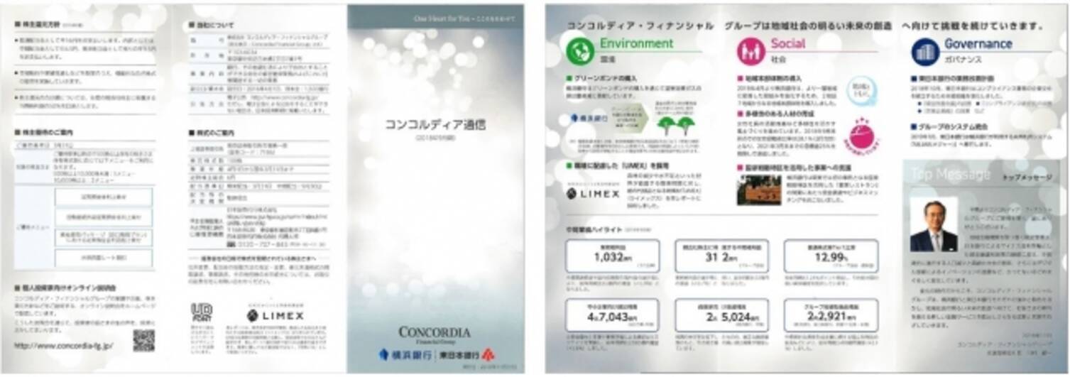 新素材limexが コンコルディア フィナンシャルグループ の株主向け小冊子として採用 18年12月19日 エキサイトニュース