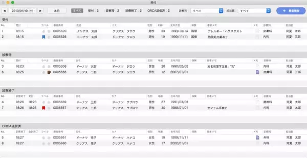 クラウド型電子カルテ「CLIUS（クリアス）」受付画面の機能を強化