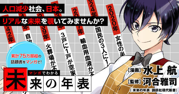 累計75万部突破 講談社現代新書の話題作 未来の年表 人口減少日本でこれから起きること を漫画化 マンガでわかる 未来の年表 19年2月19日 エキサイトニュース