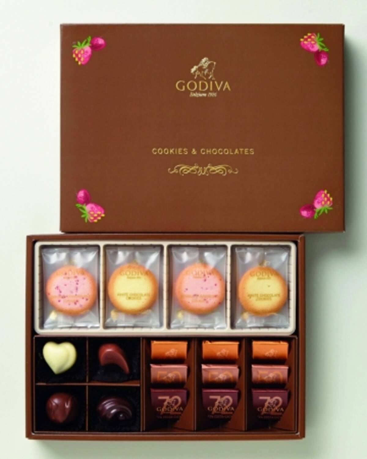 Godiva 有名百貨店カタログギフト限定 感謝の気持ちを込めて贈る バラエティ豊かなゴディバのひと箱 ゴディバ クッキー チョコレート アソートメント ダブルストロベリー ホワイト 19年10月11日 エキサイトニュース