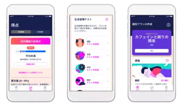 認知機能低下リスクを早期発見し、認知機能改善・維持の支援をトータルで行う 「ニューロトラック 脳ケア」アプリの提供開始