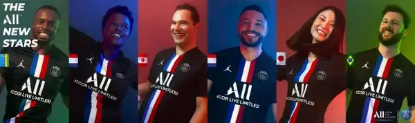 アコーのロイヤリティプログラム「ALL - Accor Live Limitless」メンバー6人がパリ・サン=ジェルマン新ユニフォームのモデルに！