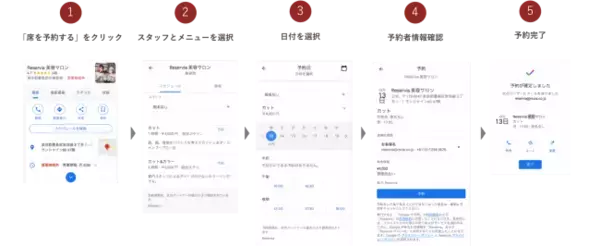 リザービア、「Google で予約」でGoogle 検索やGoogle マップから美容・リラクサロンの予約が可能になるサービスを提供開始