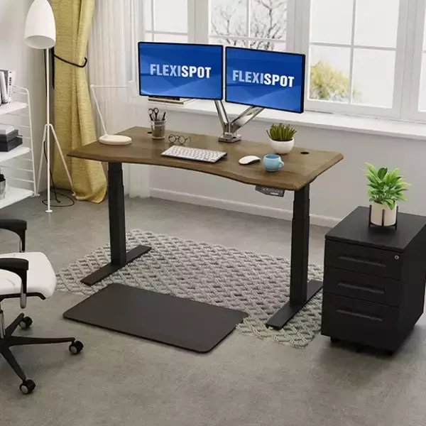 人間工学に基づくFlexiSoptカーブ型天板140×70cmブラウン【予約販売 